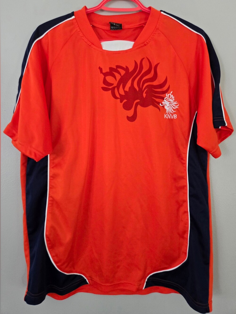Vintage KNVB Netherlands Soccer Training Jersey Shirt Orange Men's Sz L Holland